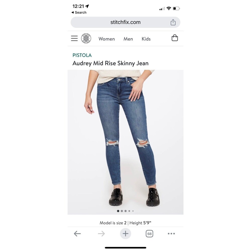PISTOLA Mid Rise Skinny destroyed Jean NWT